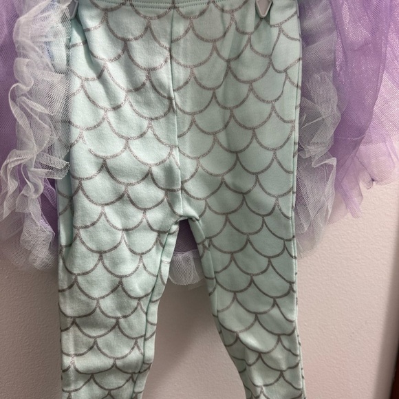 Mermaid Graphic Dress with Purple Tulle and leggings - Picture 3 of 3